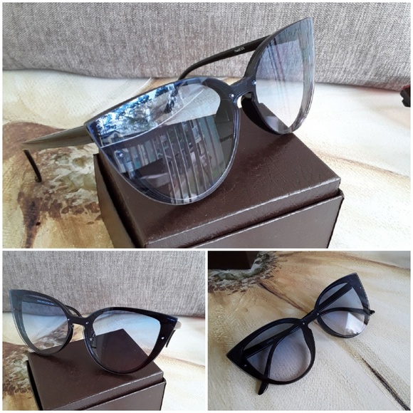 BRAND NEW 2019 CAT EYE 2 TONE CLEAR SUNGLASSES - Picture 2 of 4